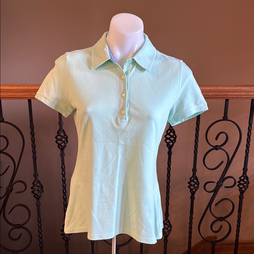 Talbots petites mint green polo